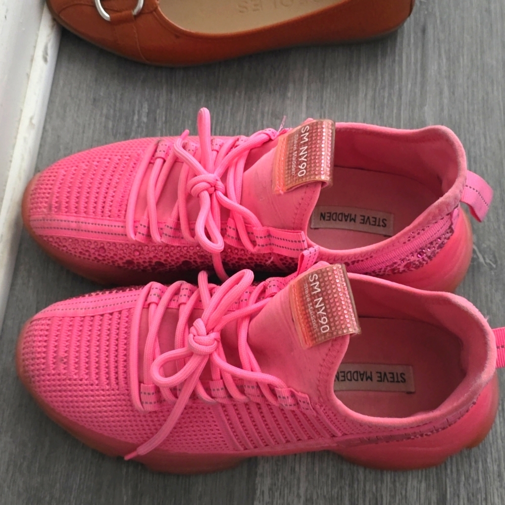 Steve Madden Pink Bling Sneakers